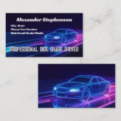 Lila Neon Driving Lyft Uber Driver Rideshare Visitenkarte (Vorne/Hinten)
