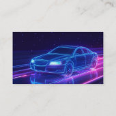 Lila Neon Driving Lyft Uber Driver Rideshare Visitenkarte (Rückseite)