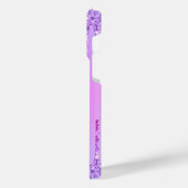 Lila Neon Glitzer Individuelle Name iPhone Case iPhone Hülle (Linke Seite)