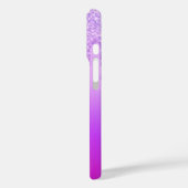 Lila Neon Glitzer iPhone Case Individuelle Name Le (Rückseite / Links)