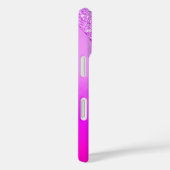 Lila Neon Glitzer iPhone Case Individuelle Name Le (Rückseite / Rechts)