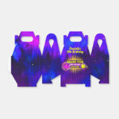 Lila Neon Glow Girl's Bowling Birthday Party Geschenkschachtel (Ungefaltet)