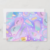 Lila Neon Glow Pamper Wellness-Center Party Geburt Einladung (Rückseite)