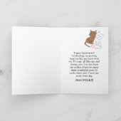 Lila Neon Heart Cat Wedding Jubiläum Dankeskarte (Innenseite)