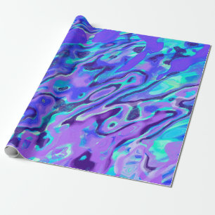 Lila Neon-Marmor-Textur Abstrakte Flüssige Farbe Geschenkpapier