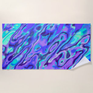 Lila Neon-Marmor-Textur Abstrakte Flüssige Farbe Strandtuch