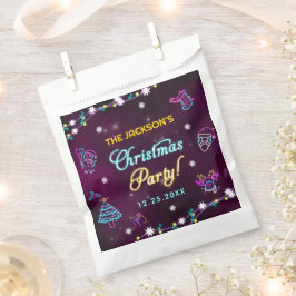 Lila Neon Modern Holiday Weihnachten Party Geschenktütchen