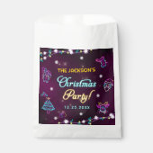Lila Neon Modern Holiday Weihnachten Party Geschenktütchen (Vorderseite)