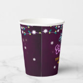 Lila Neon Modern Holiday Weihnachten Party Pappbecher (Rechts)