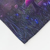 Lila Neon Mushrooms Fleece Blanket (Ecke)