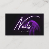 Lila Neon Nails Business Card Visitenkarte (Vorderseite)