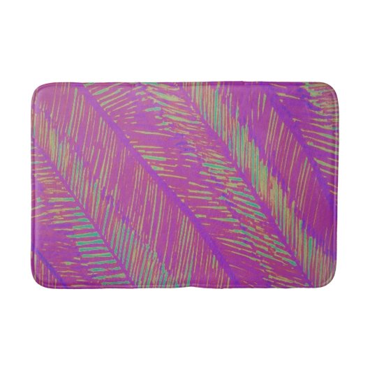 Lila Neon Palms Bath Mat Badematte (Vorderseite)