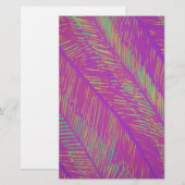 Lila Neon Palms Briefpapier (Vorne/Hinten)