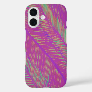 Lila Neon Palms iPhone 16 Hülle