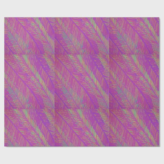 Lila Neon Palms Geschenkpapier (Flach)