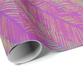 Lila Neon Palms Geschenkpapier (Rolleneckpunkt)