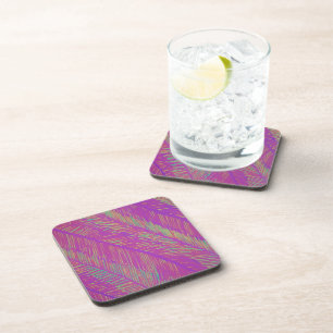 Lila Neon Palms Getränkeuntersetzer