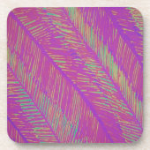 Lila Neon Palms Getränkeuntersetzer (Vorderseite)