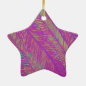 Lila Neon Palms Keramikornament (Hinten)