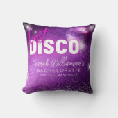Lila Neon Pink Letzte Disco Junggeselinnen-Abschie Kissen (Vorderseite)