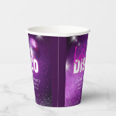 Lila Neon Pink Letzte Disco Junggeselinnen-Abschie Pappbecher (Rechts)