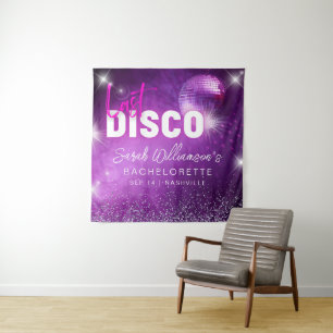 Lila Neon Pink Letzte Disco Junggeselinnen-Abschie Wandteppich