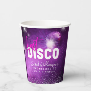 Lila Neon Rosa Letzte Disco Junggesellinnenabschie Pappbecher