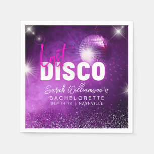 Lila Neon Rosa Letzte Disco Junggesellinnenabschie Serviette