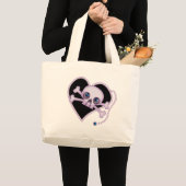 Lila Neon Skull Jumbo Stoffbeutel (Vorderseite (Produkt))