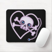 Lila Neon Skull Mousepad (Mit Mouse)