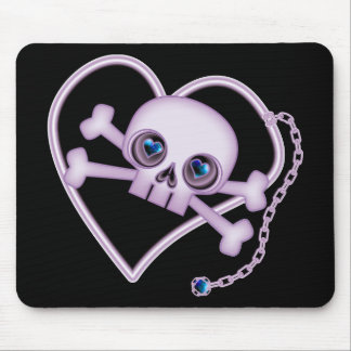 Lila Neon Skull Mousepad