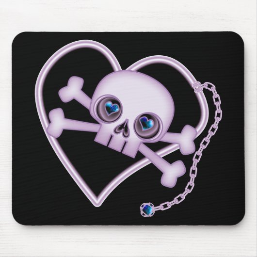 Lila Neon Skull Mousepad (Vorne)