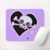 Lila Neon Skull Mousepad (Mit Mouse)