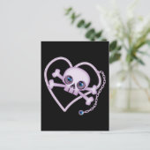 Lila Neon Skull Postkarte (Stehend Vorderseite)