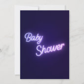 Lila Neon Text Baby Dusche Dankeskarte (Rückseite)