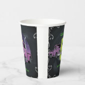 Lila Neon Trucks 5. Geburtstagsparty Pappbecher (Rechts)