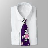 Lila Nerdkuhmuster Krawatte (Gebunden)