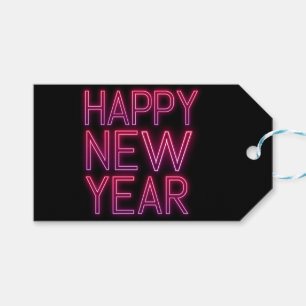 Lila Neues Jahr Geschenkanhänger