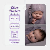 Lila Neugeborenenstadien Ornament Aus Metall (Vorderseite)