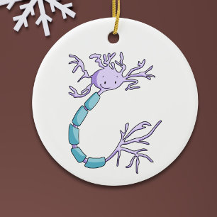 Lila Neuron-Zellbiologie Weihnachten  Keramik Ornament