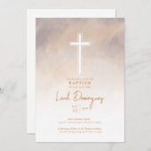 Lila neutrale Farbtaufe Einladung (Vorne/Hinten)