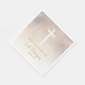 Lila neutrale katholische Taufe Napkins Serviette (Ecke)