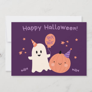 Lila Niedlich Happy Halloween Feiertagskarte