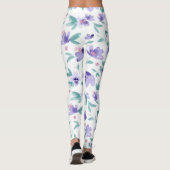 Lila niedliche Blume Leggings (Rückseite)