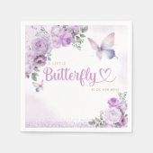 Lila niedliche kleine Schmetterlingsdusche Serviette (Vorderseite)