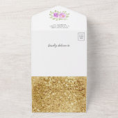 Lila Niedliche Princess Carriage Baby Dusche All In One Einladung (Außenbereich)