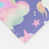 Lila Niedliche Rainbow-Kindermädchen Fleecedecke (Ecke)