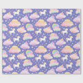 Lila Niedliche Rainbow-Kindermädchen Geschenkpapier (Flach)