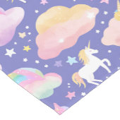 Lila Niedliche Rainbow-Kindermädchen Kurzer Tischläufer (Ecke)