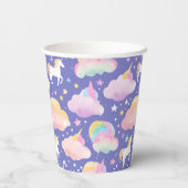 Lila Niedliche Rainbow-Kindermädchen Pappbecher (Rückseite)